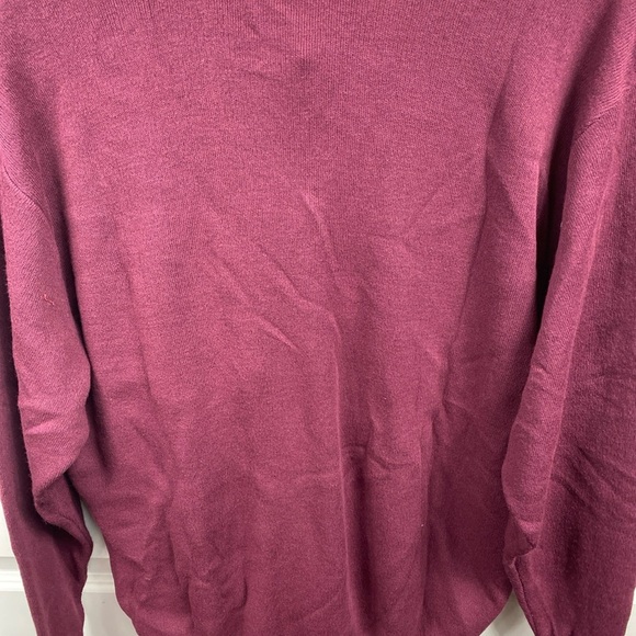 Vintage Izod Crest Logo V-Neck Sweater Men’s Large Solid Wine Color Made In USA - Picture 5 of 7